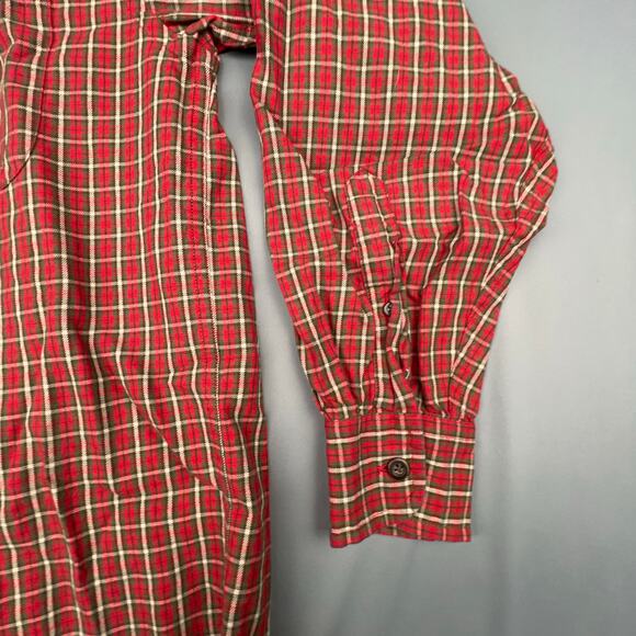 GAP Red Plaid Button Up Shirt Men’s Small Long Sleeve Casual Office - Picture 4 of 7